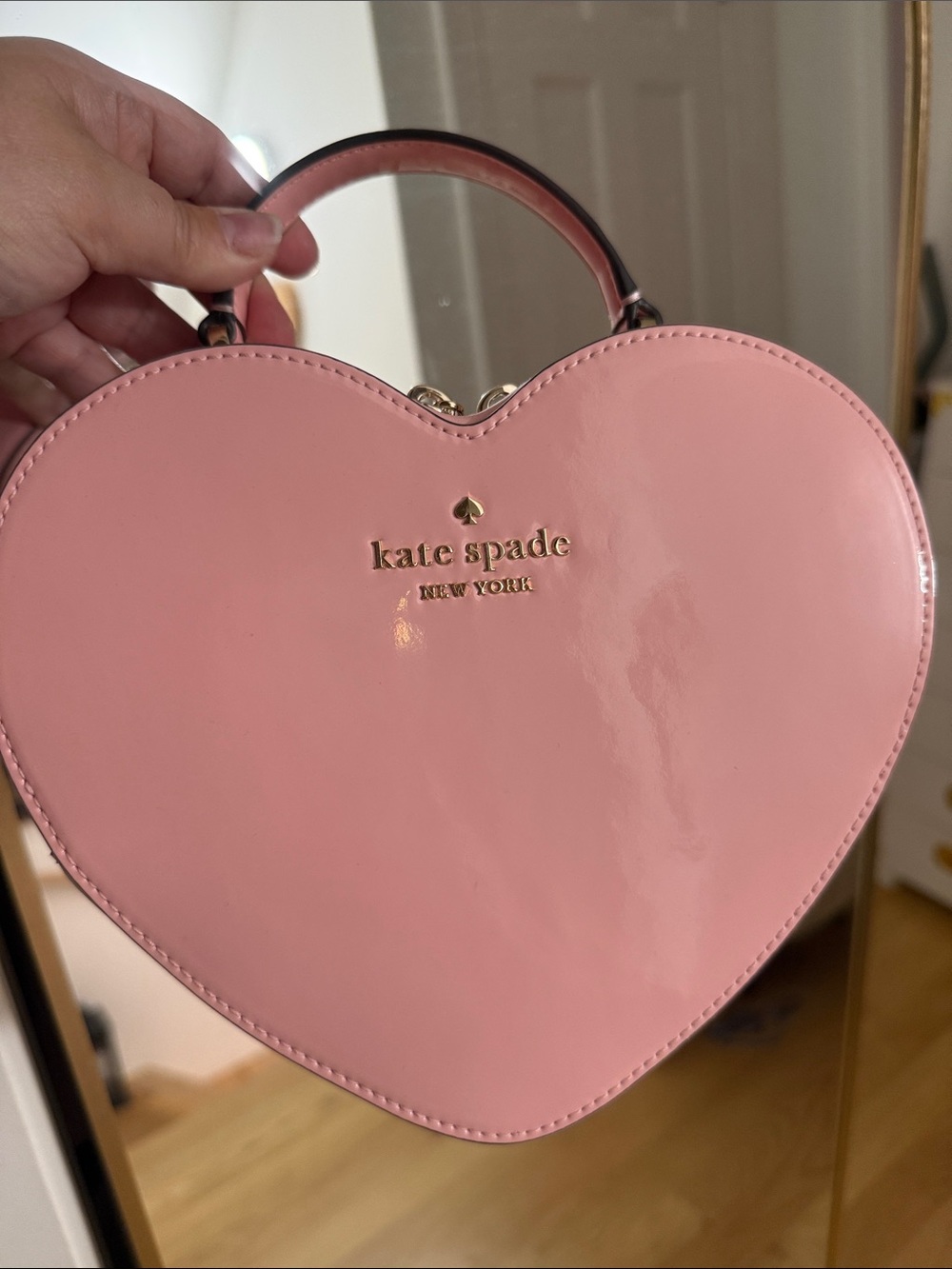 kate spade Pink Patent Heart-Shaped Mini Top-Handle Bag